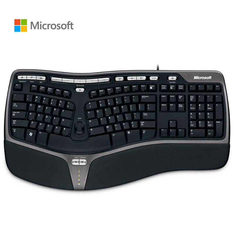 Microsoft 4000 клавиатура, эргономичный дизайн, мультимедийная изогнутая клавиатура, Проводная клавиатура, английская клавиатура, ПК компьютер
