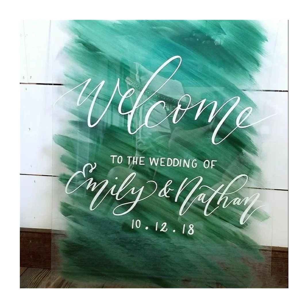 Custom Personalized color WeddingParty Happy Welcome Sign Background Acrylic Board Welcome Sign Wedding Decoration For Display