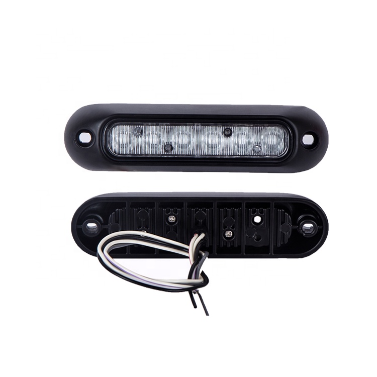 DC12V Amber/White 6 LED Emergency Strobe Lights Kit Surface Flush Mount Side Marker Grill Grille Hazard Warning Light Head 18 Fl