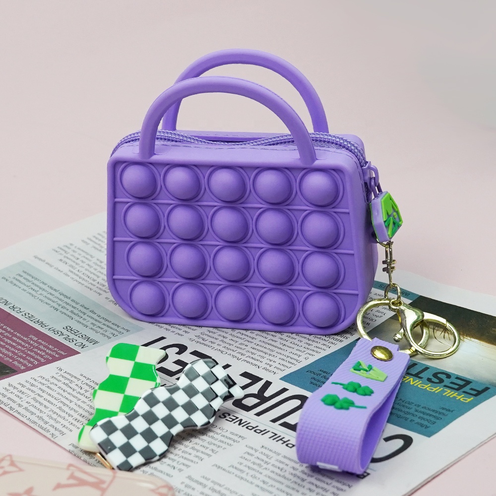 New Fashion Trends Silicone Pop Out Bubble Ladies Bags Ladies Handbag Set 2021