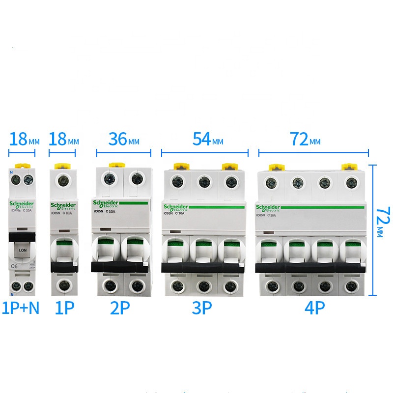 1P 2P 3P 4P IC65N 1A 2A 4A 6A 10A 16A 20A 25A 32A 40A 50A 63A MCB автоматические выключатели MCB для Schneider