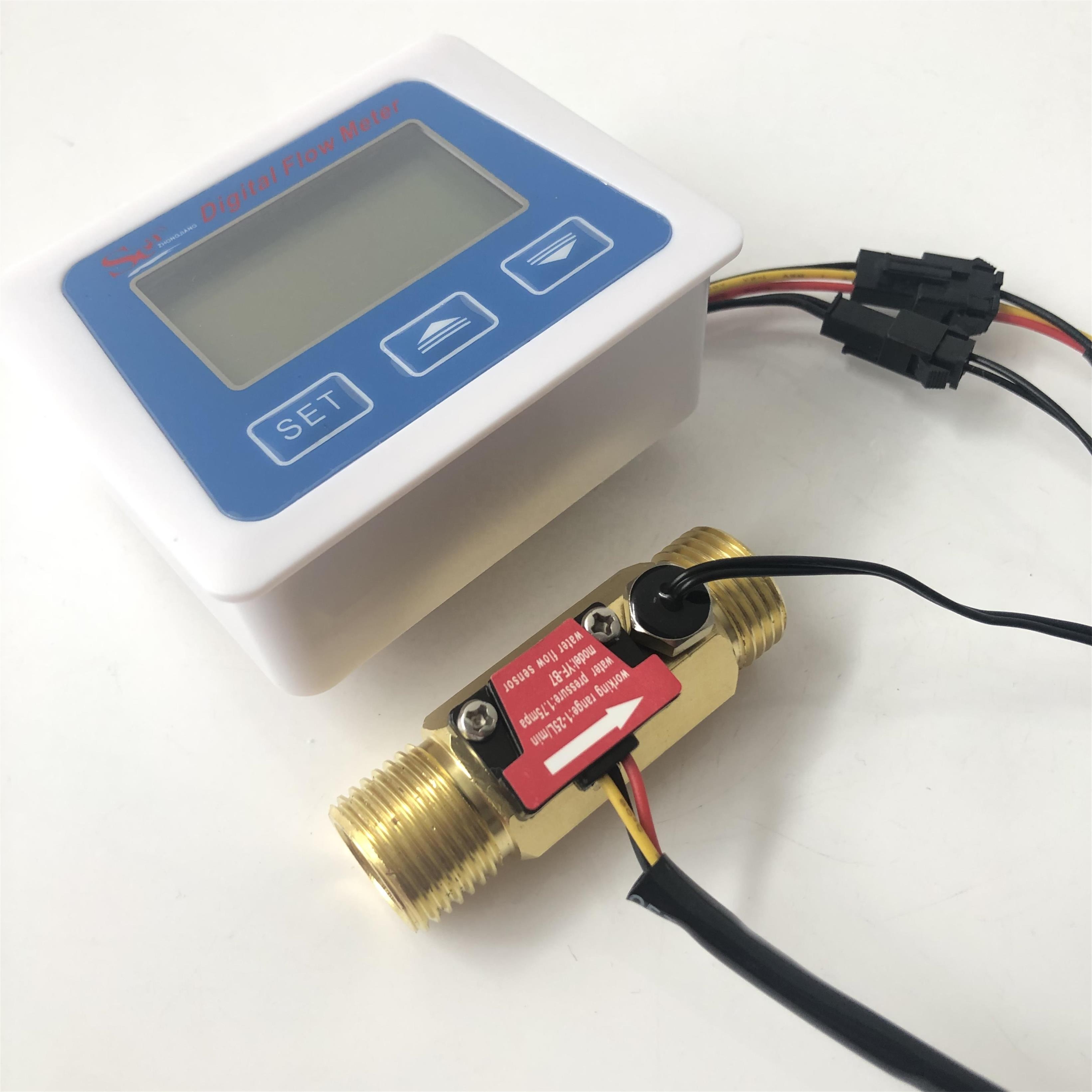 Морской LCD-S + B7 низкая мощность ЖК-дисплей цифровой счетчик воды датчик температуры расходомер дисплей для жидкой воды