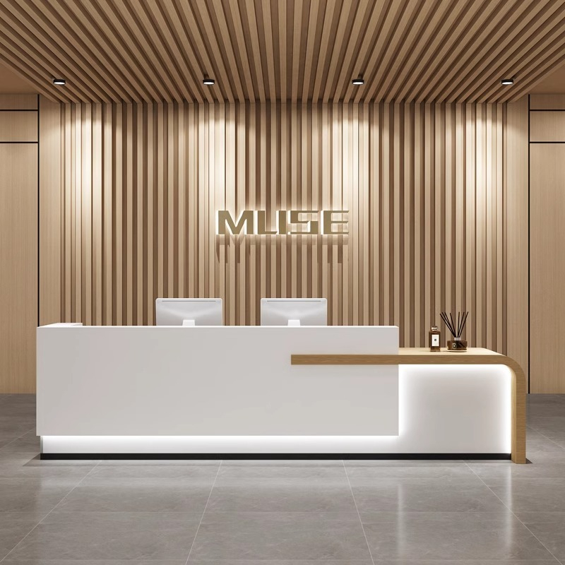 XTQT-031 modern office rezeption small pink reception counter luxury front desk small reception desk modern front desk