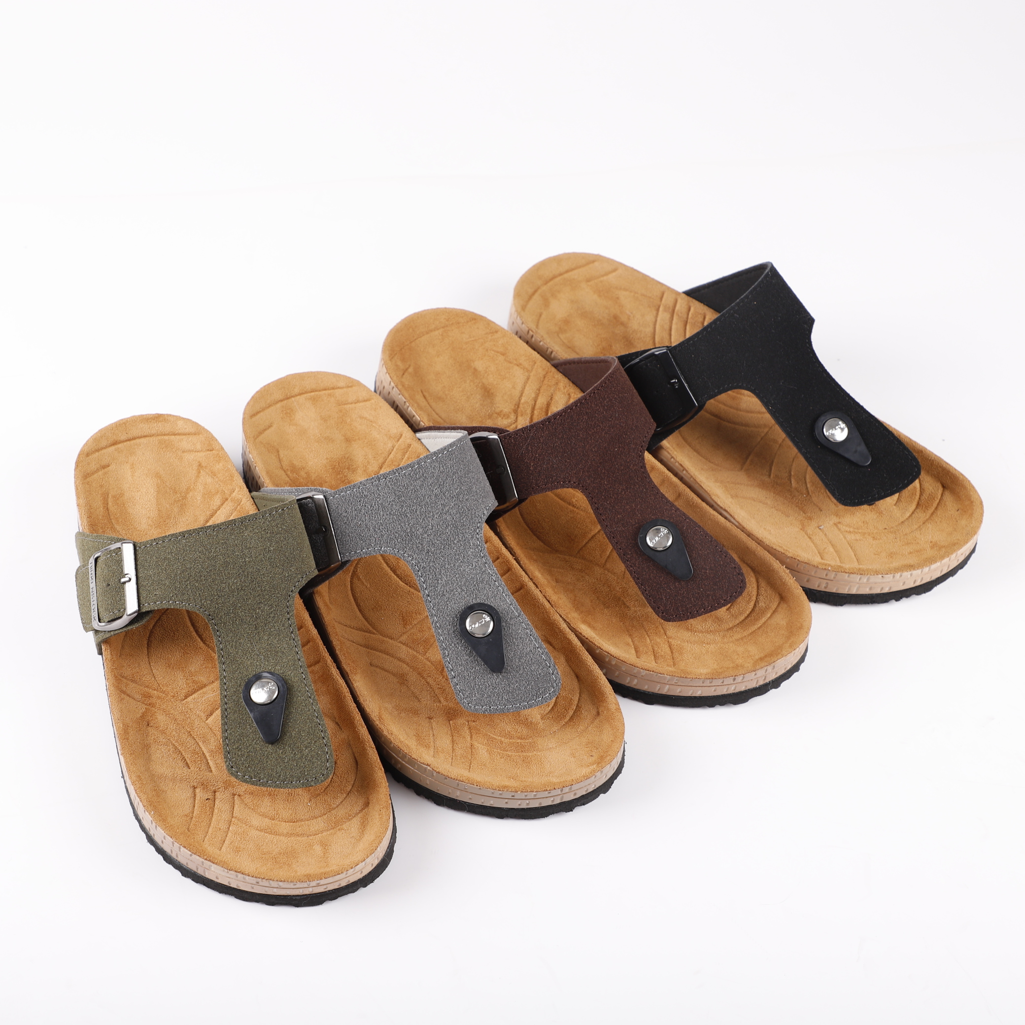 Custom logo men's flip flops high quality cork sole men's slippers outdoor summer sandals
