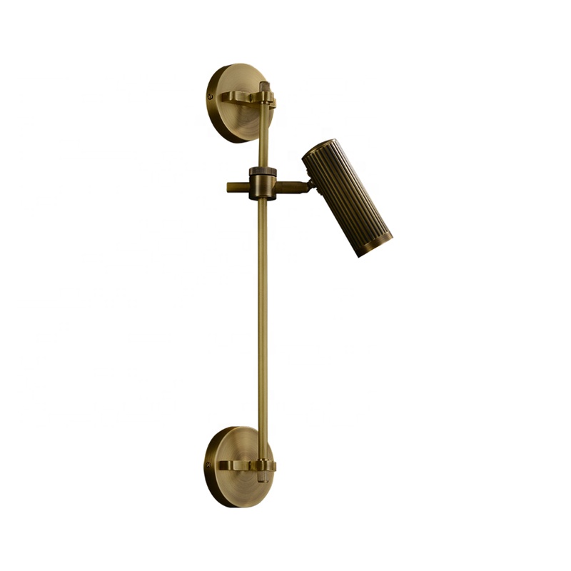 Minimalist modern living room bedroom study spotlight wall lamp led brass all copper wall lamp