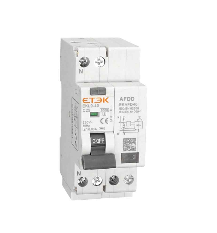 ETEK Arc защитный 40AMP 30MA 1P N 2MOD тип A AC - DC чувствительный (10KA) RCBO