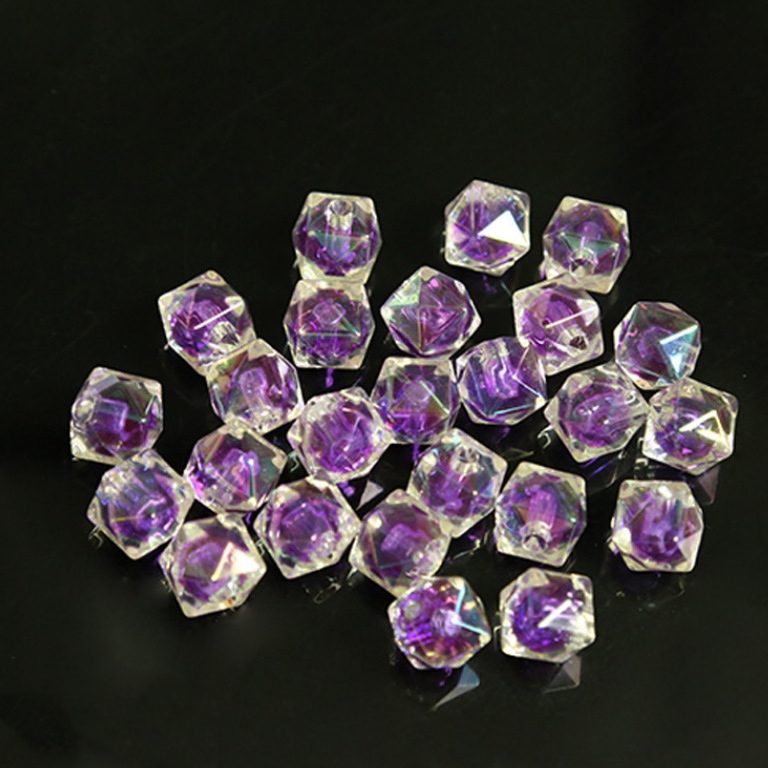 Hobbyworker 200PCS 16mm Mixed Colors Crystal Square Loose Spacer Beads for Jewelry Making