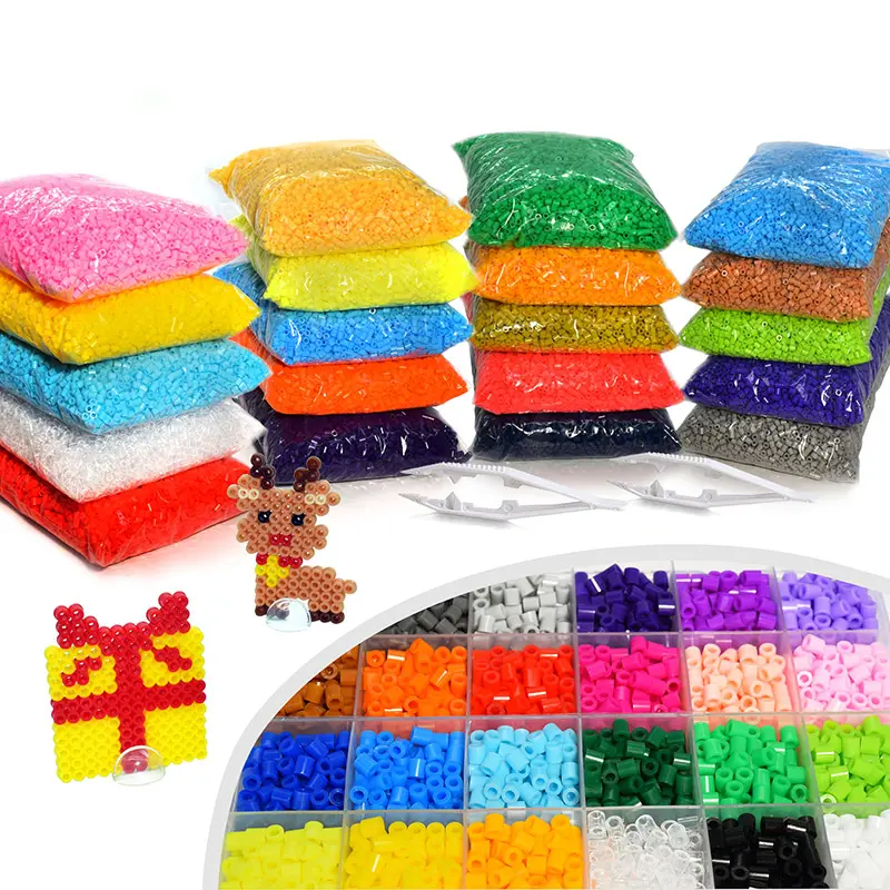 Hot Sell Eco-friendly kids diy educational toys 5mm EVA perler beads in bulk