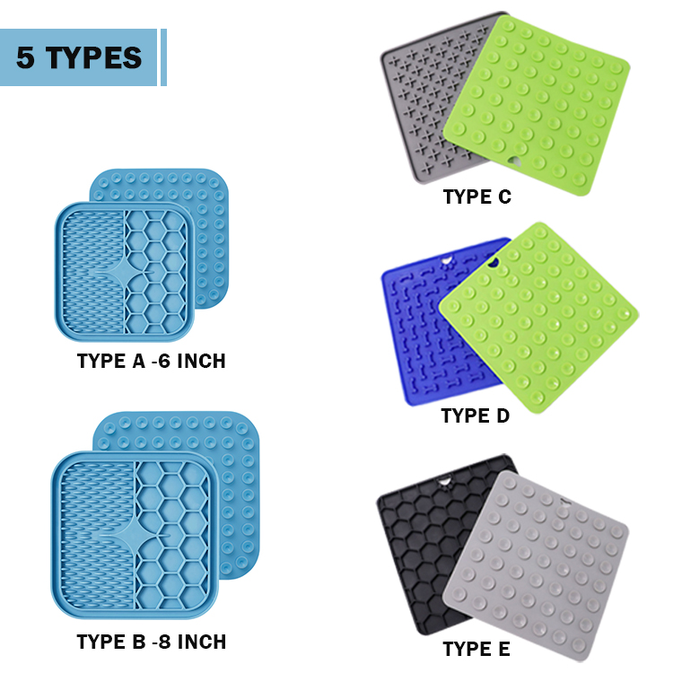 Durable Silicone Dog Lick Pad with Super Strong Suction Cup Shower Dog Lick Mat Distraction peanut butter lick mat