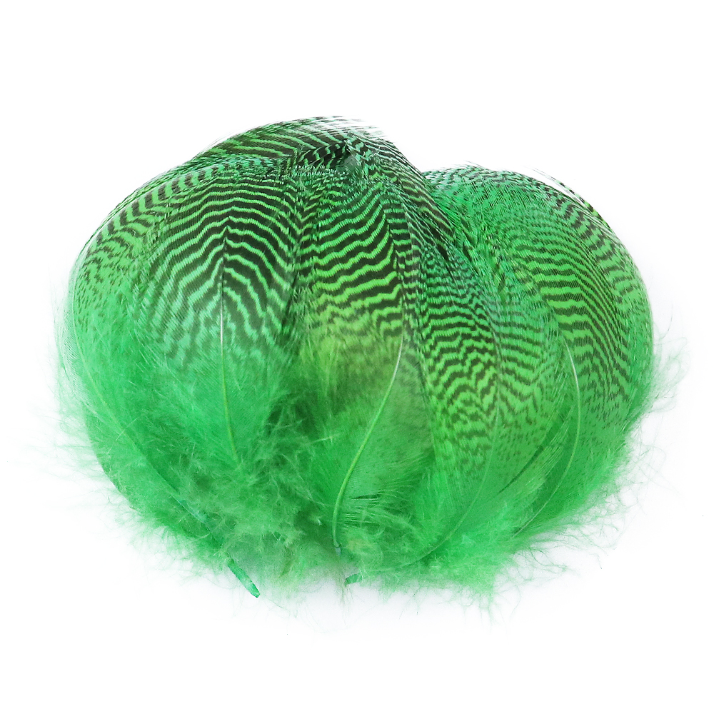 Black striped goose feather hand-decorated 5-10CM green soft Diy accessories feather