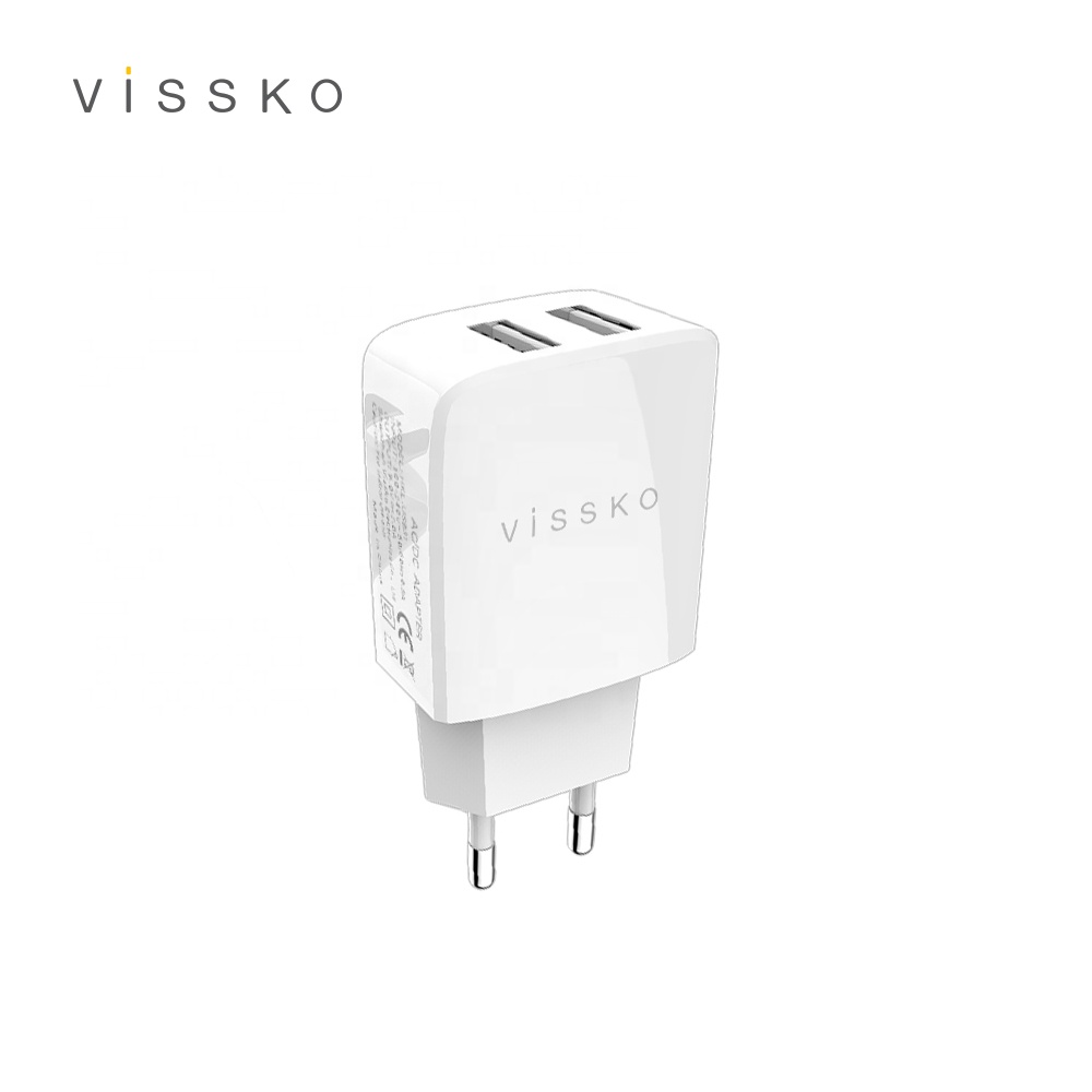 Зарядное устройство Vissko 2A с двумя usb-портами, совместимое с ios и android