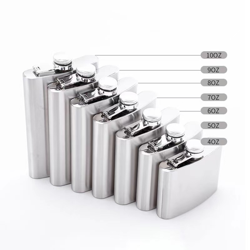 10 Oz 14Oz 16Oz 304 Stainless Steel Hip Flask for Custom