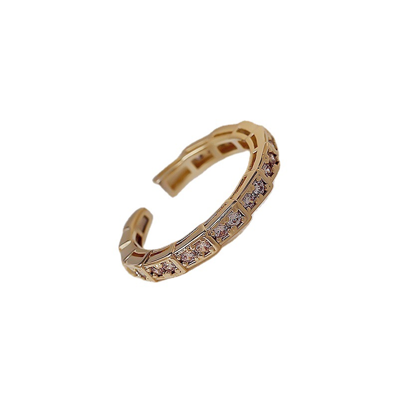 Korean trendy snake open ring exquisite fashion refined gold-plated ring