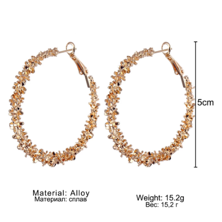 Round Hoop Earrings for Women's Fashion Statement Golden Punk Charm Earrings Party Jewelry