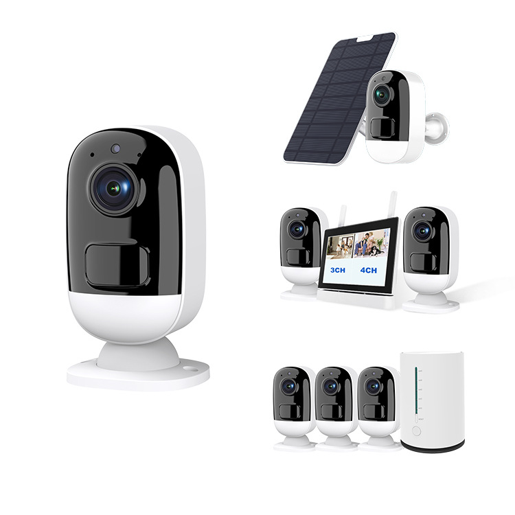 Outdoor solar surveillance camera with built-in battery, home wireless network camera, low-power monitoring kit