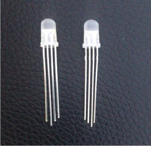 Diffssed цветная (RGB) 5 мм 4 pin dip излучающий осветительный диод СИД высокой яркости 20mA 5v rgb led