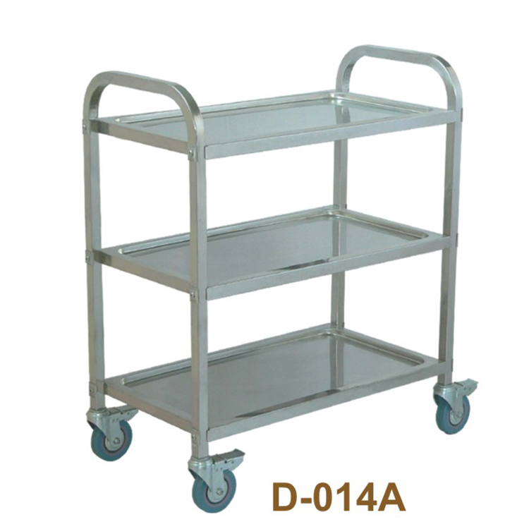 Haotian wholesale model D-014A Three-tier Stainless Steel Dining Cart (Big)