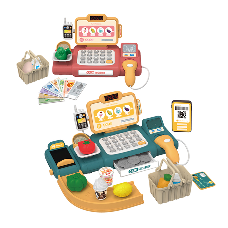 kids cash register toy set children electric sound play house toy set supermarket cashier toy set