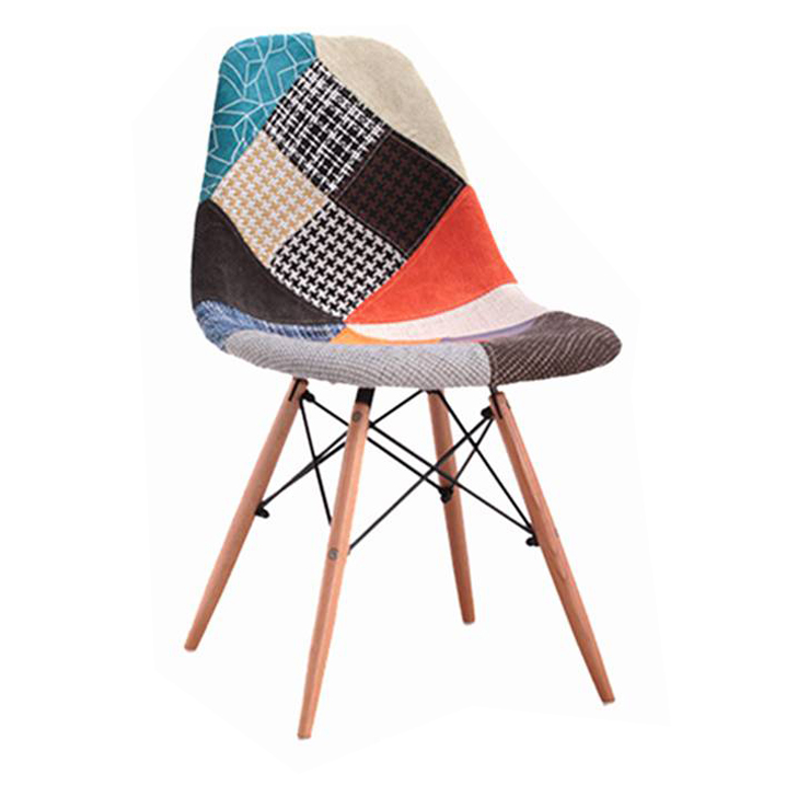 Hot Sale Modern Design Comfortable lounge Fabric Patchwork Dining Chair
