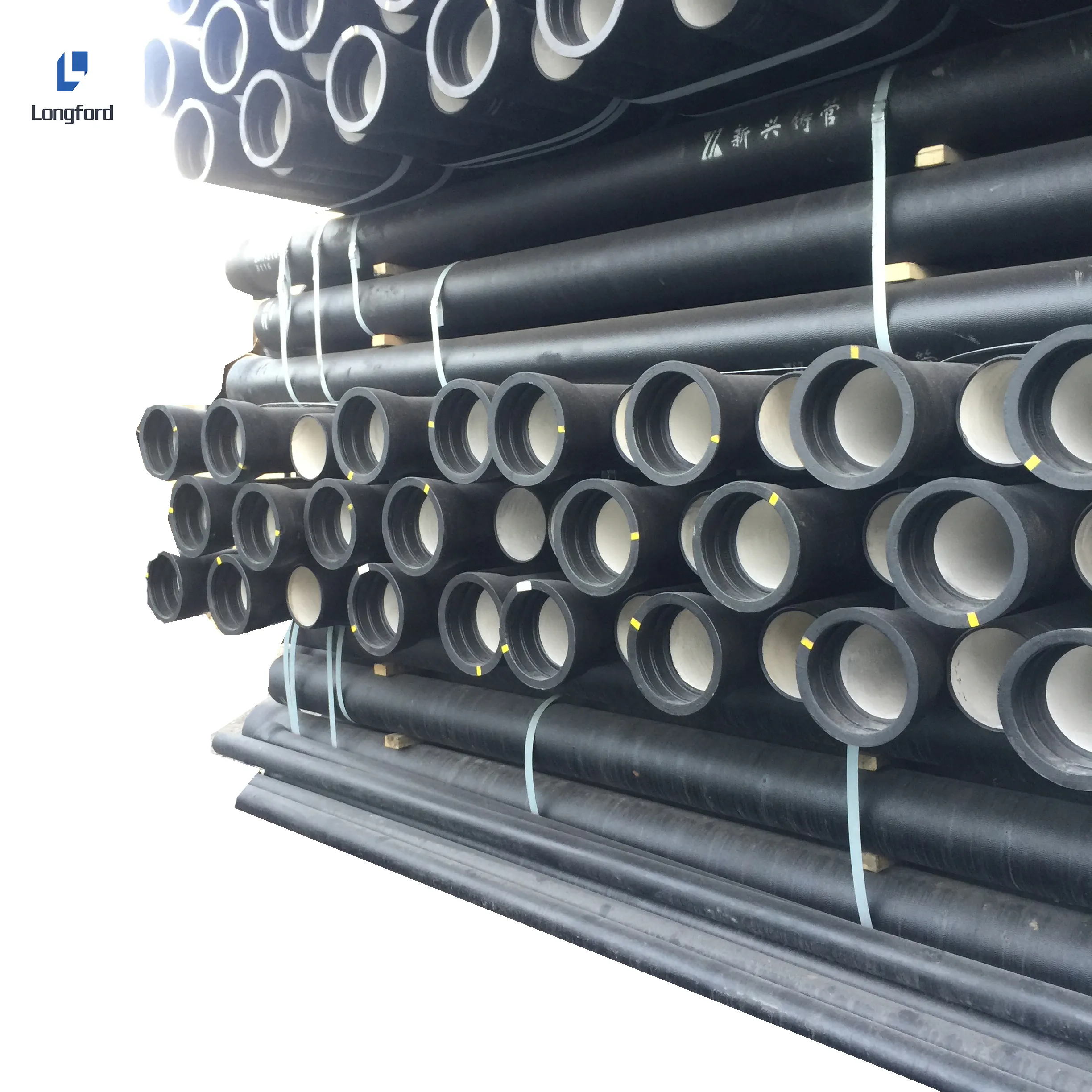 Round ISO2531 BS EN545 BS EN598 BS4772 Centrifugal ductile iron pipe K9 DN80 DN100 DN800 Bitumen Coated Ductile Cast Iron Pipe
