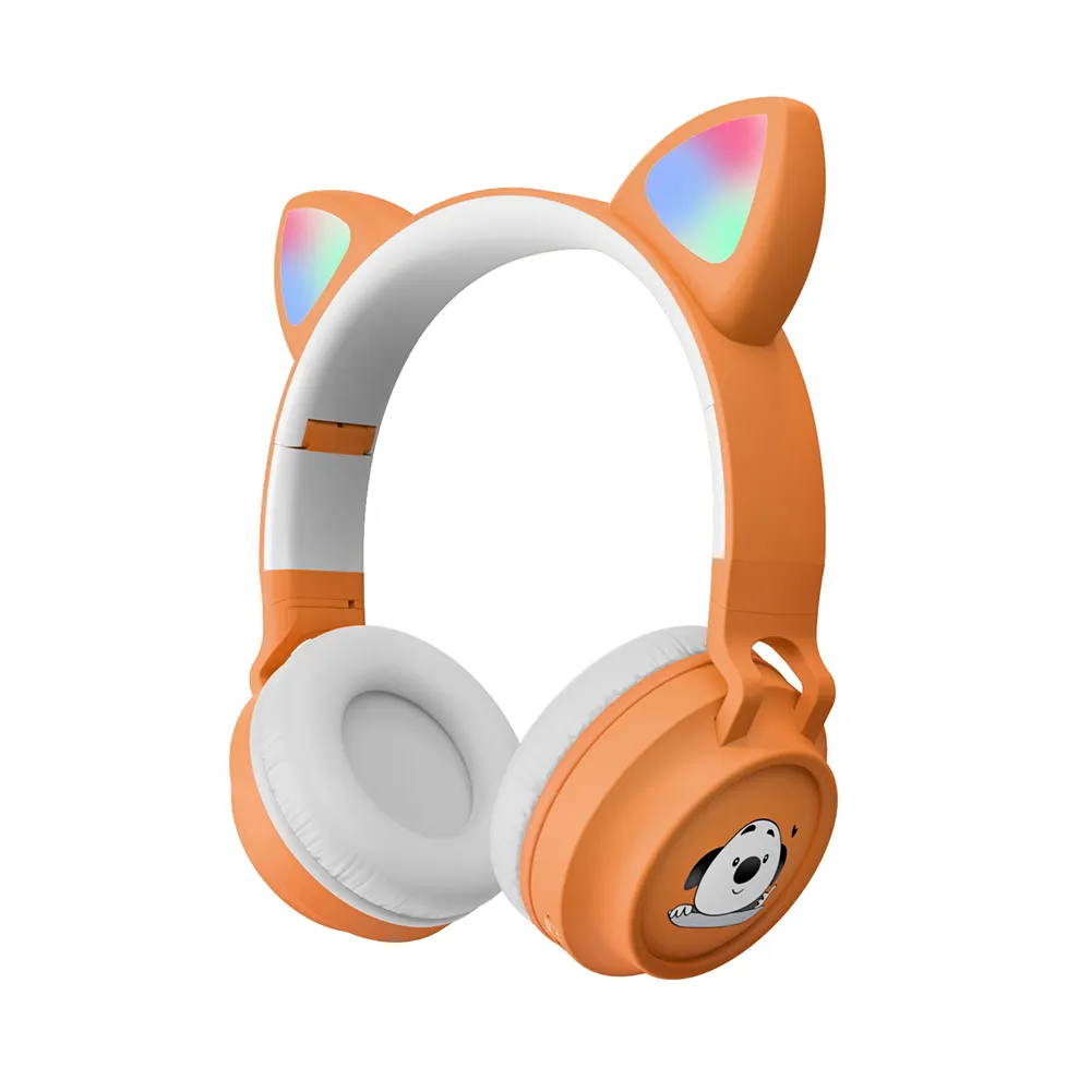 7 Colors Led Light Hifi Stereo Handsfree cute glowing cat headset