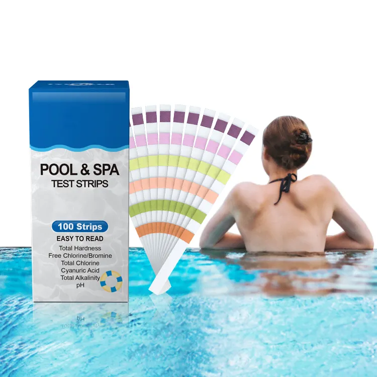Swimming Pool Water Test Strips 5in1 Free Chlorine PH Total Alkalinity Total Hardness Cyanuric Acid