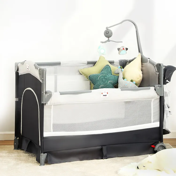 Foldable Travel Portable Folding Nursery Convertible For Baby Playard Crib