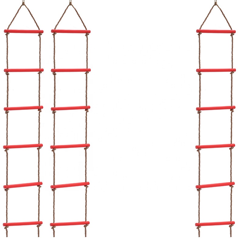 Playground Swingset Climbing Rope Kids Swingset Playground Wooden Swing Hanging Rope Ladders for Tree House Play Set Accessory