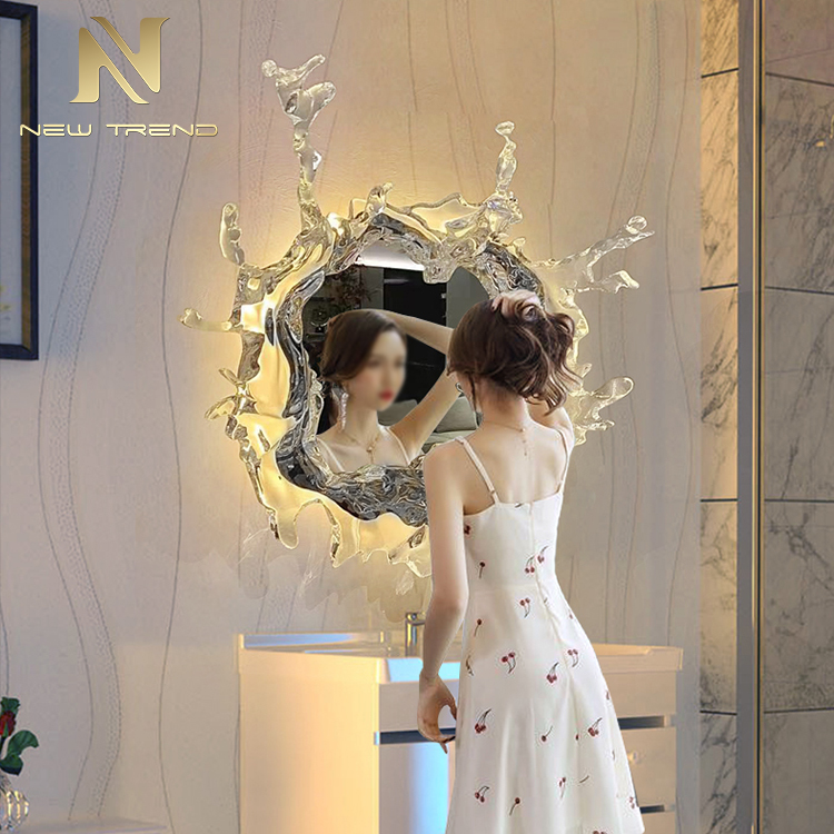 New Product Living Room Bedroom Bathroom Modern Water Mirror Glass LED Wall Lamp