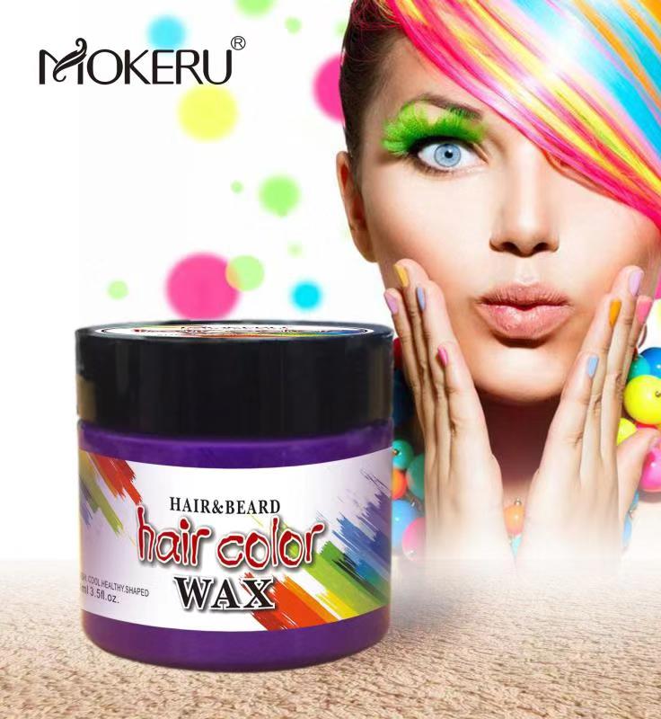 ash/green/purple colorful wax/clay with strong holding hair from mokeru