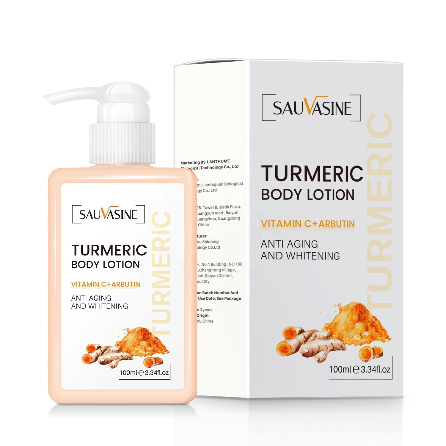 New Products Face Cream Lotion Vitamin C Whitening Hydrating Turmeric Brightening Non Greasy Body Lotion For Dry Dark Skin