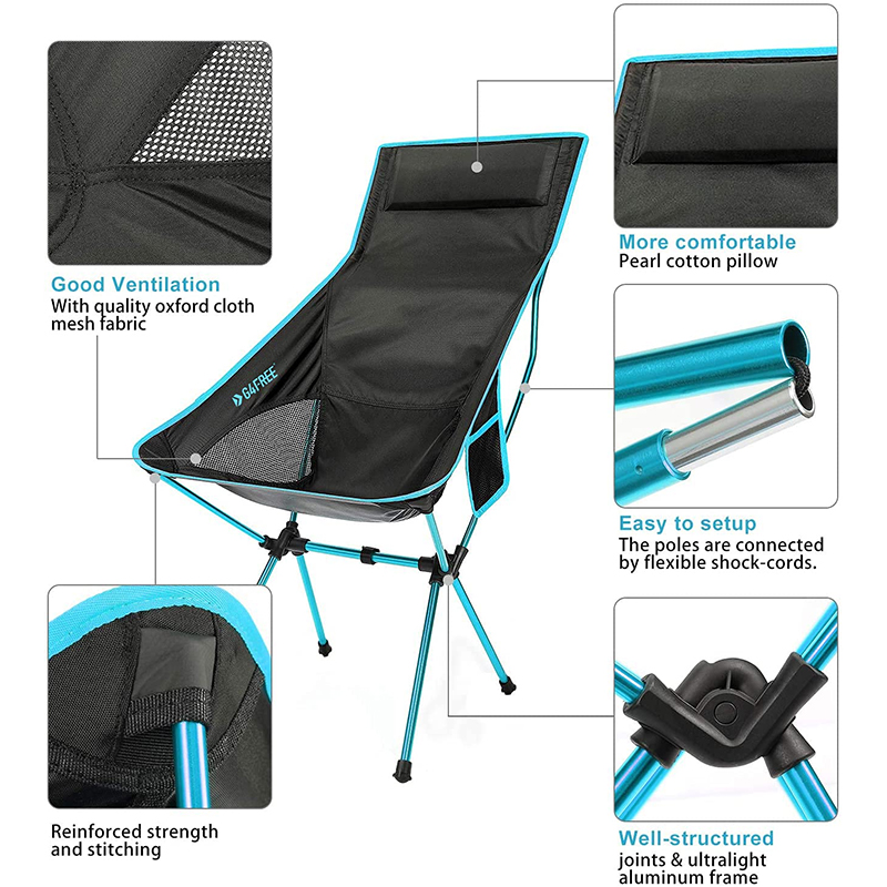 Outdoor Compact Lawn Foldable Portable Lightweight Camping Rocking Backpacking Fishing Chair For Adults Heavy People