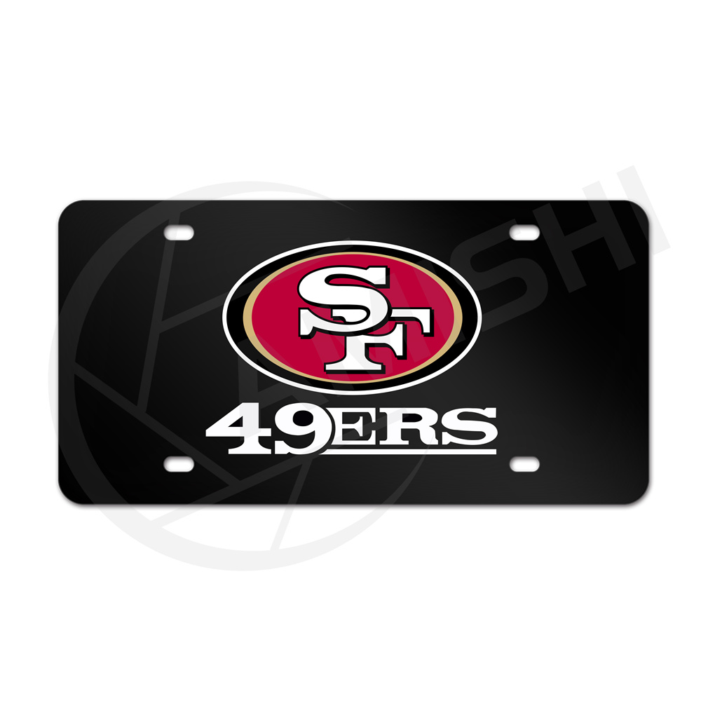NFL San Francisco 49ers USA size decorative aluminium alloy custom decorative license plat accessories for cars used usa