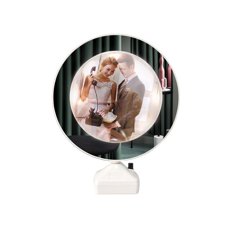 Good quality heart-shaped creative led cosmetic mirror simple girl mini photo frame