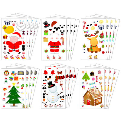 Amanzon Top Sales DIY Happy Easter Christmas New Design make a face pack Free Collocation Stickers Labels For party decorations