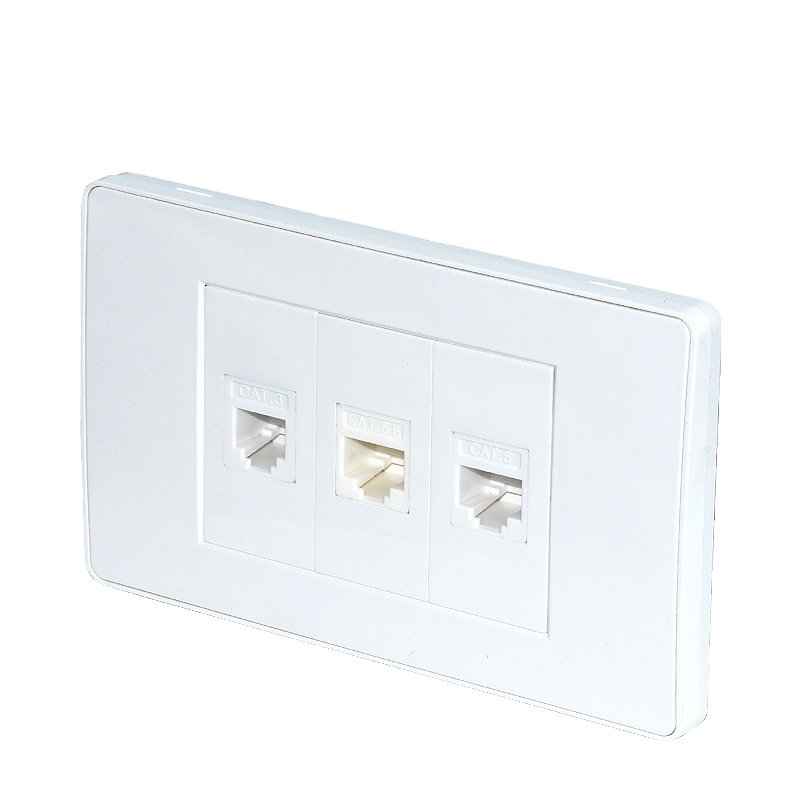 Сетевая розетка NEPCI CAT6 RJ45, настенная пластина 118x71,5 мм, разъем CAT3 RJ11, лицевая пластина, 3 комплекта, настенная розетка RJ12