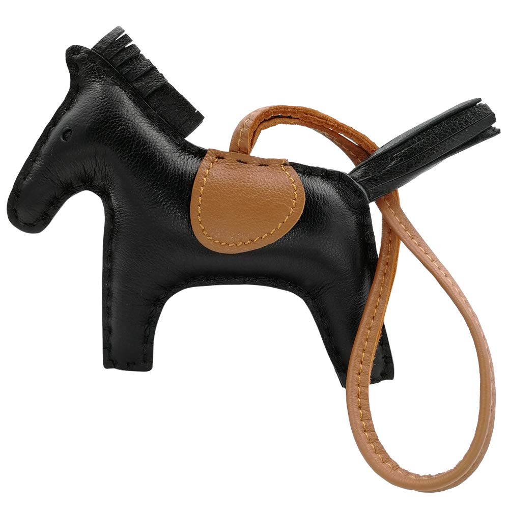 Bag Accessories Keychain Handmade Custom Logo Leather Horse Bag Charm for Women Pony Purse Car Accessories Gift leather keyrings