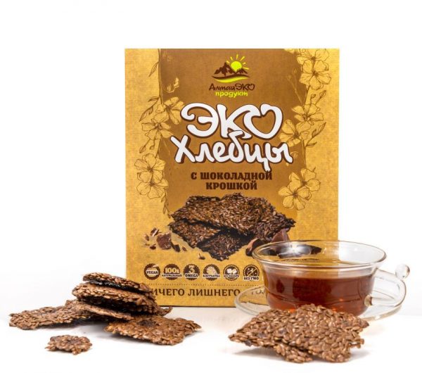 Льняные чипбусы Алтая с шоколадной крошкой, 90 г