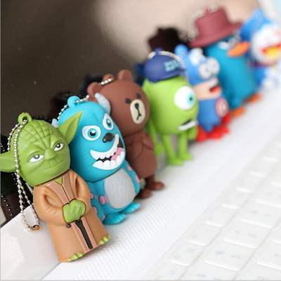Оптовая продажа с фабрики, продвижение, 3D флэш-память, USB-накопитель на заказ, персонализированный 2D ПВХ мягкий резиновый мультяшный USB-накопитель