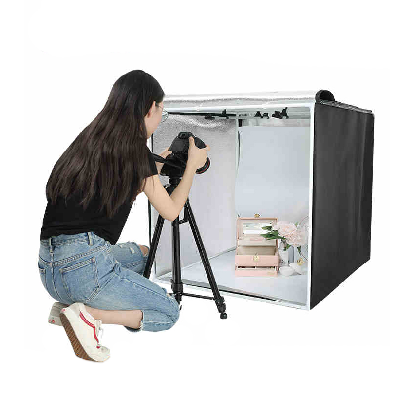 Фотобокс для фотосъемки 80 см фотостудия в сборе коробка для съемки профессиональный светодиодный мягкий световой куб
