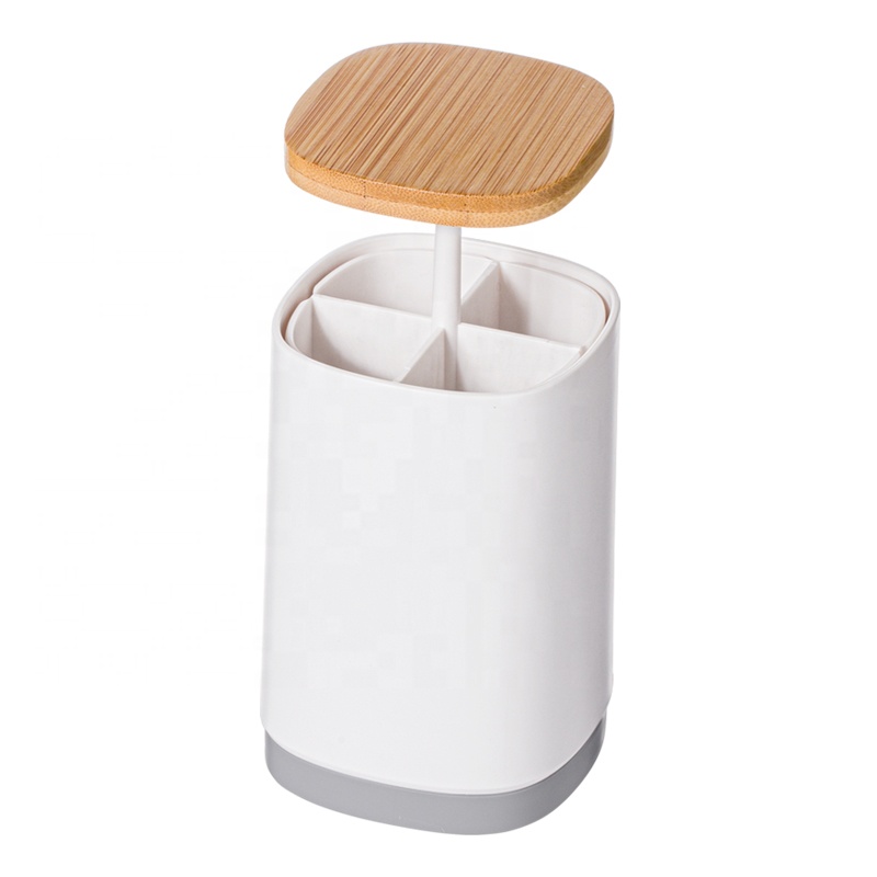 High Grade Plastic Automatic Press Design Toothpick Cotton Swab Storage Dispenser Holder Box