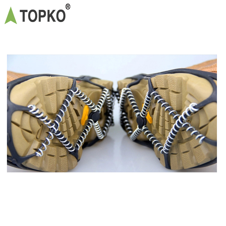 TOPKO snow walking walker shoe boot tread grips traction crampon chain spike anti-slip ice cleats