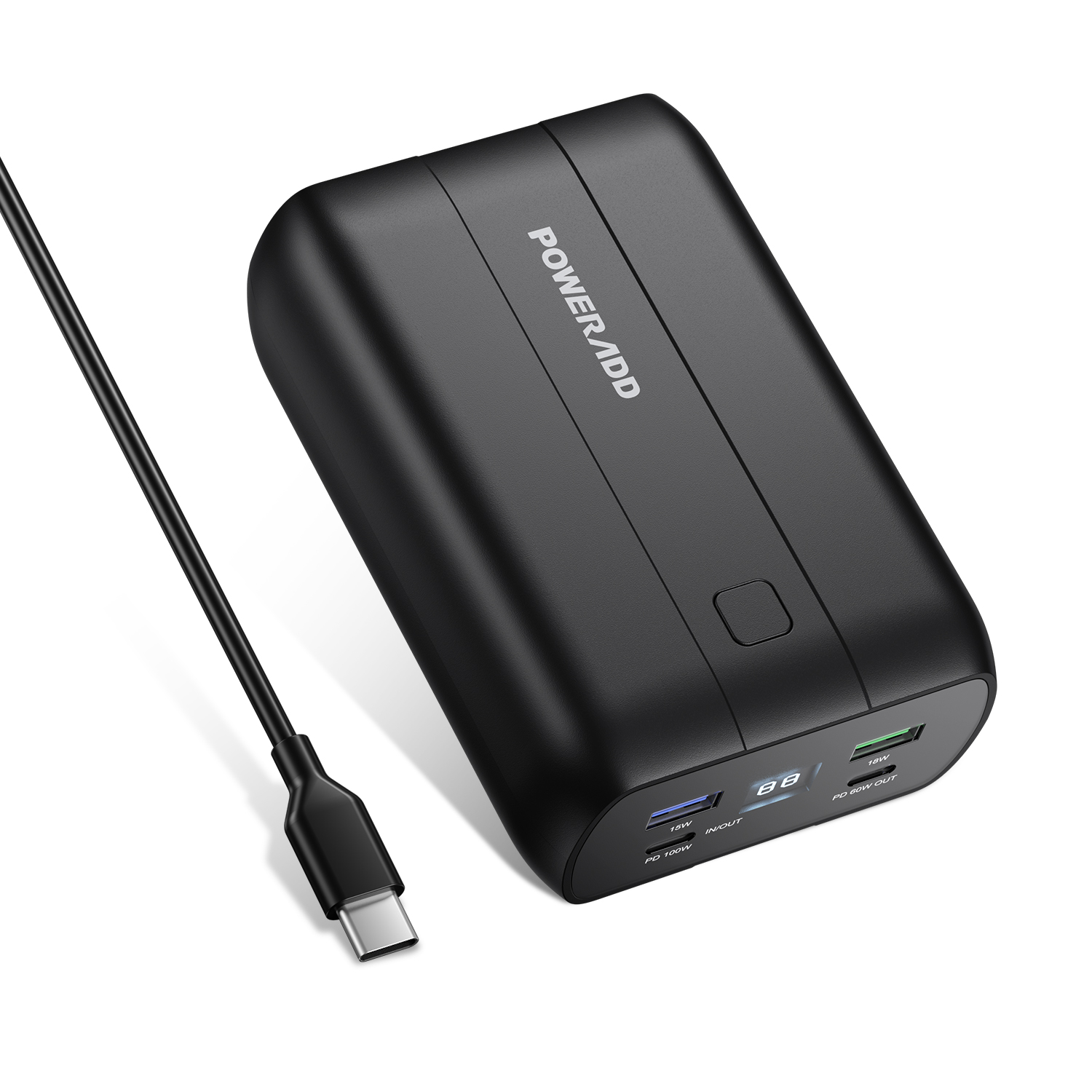 Компактный мобильный блок питания высокой емкости 26800 мАч QC 3,0 USB-C PD 100 Вт, блок питания для ноутбука с быстрой зарядкой и батареей 18650