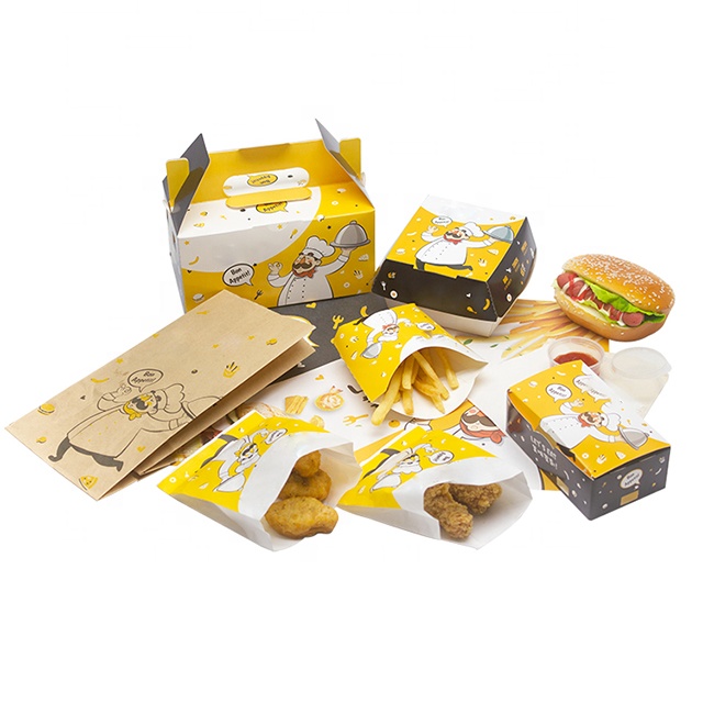 Упаковка для еды на заказ, коробка для жареной курицы, коробка для картофеля фри, одноразовая коробка для жареной курицы