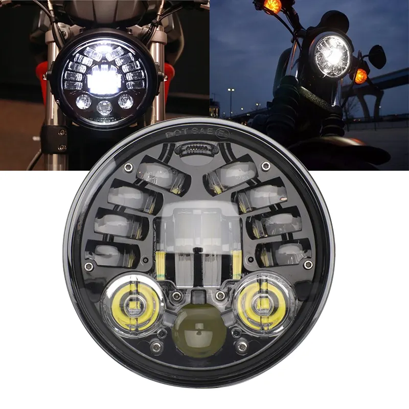 Factory 5 3/4 Led Headlight Projector Led Headlight 5.75'' Round Led Lamp Headlight For H-arley Motorcycle Parts