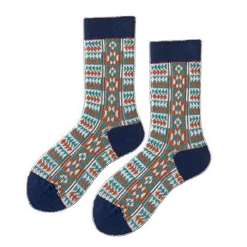 2021 latest high quality long socks retro personality pattern ladies socks