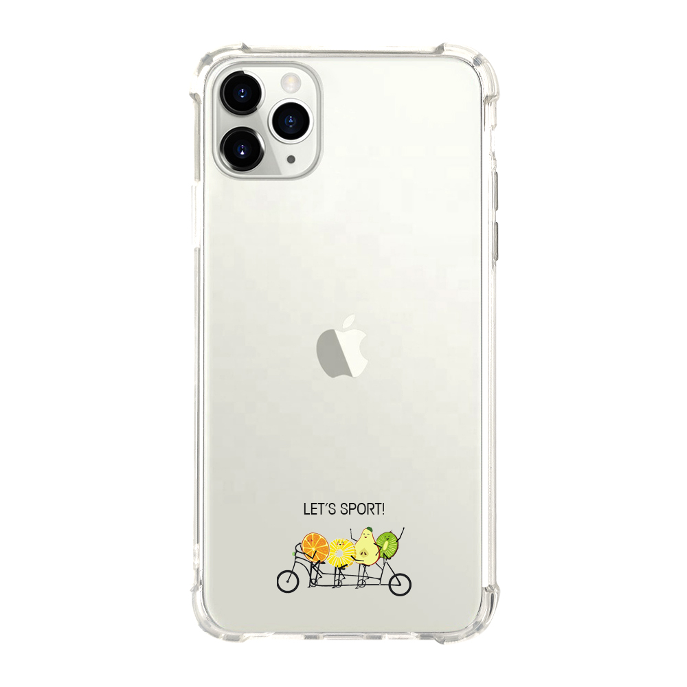 Tenchen Transparent Clear Phone Cover 2 in 1 PC TPU Mobile Phone Case for iPhone 12/12pro