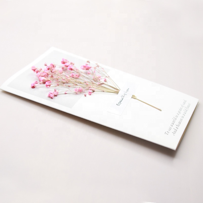 Gypsophila, поздравительная открытка с сухими цветами, творческая поздравительная открытка Tanabata на день святого валентина, открытка «сделай сам» на день рождения и день благодарения