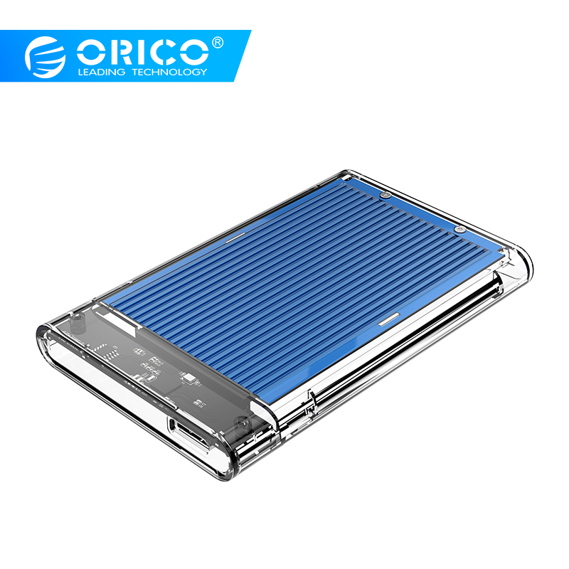 ORICO 2,5 дюймов SATA USB 3,0 Прозрачный & алюминиевый корпус жесткого диска корпус для внешнего жесткого диска для жесткий диск SSD жесткий диск 5 Гбит/с HD внешний жесткий диск коробка