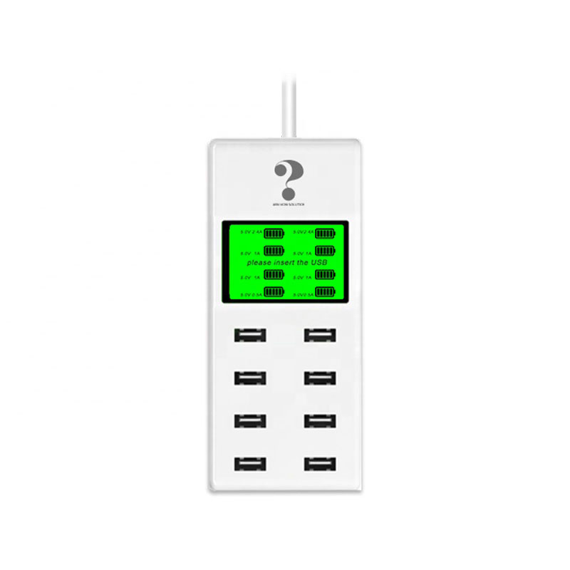 DP US универсальное умное многопортовое Usb зарядное устройство 8 портов зарядная станция со светодиодным дисплеем для мобильного телефона